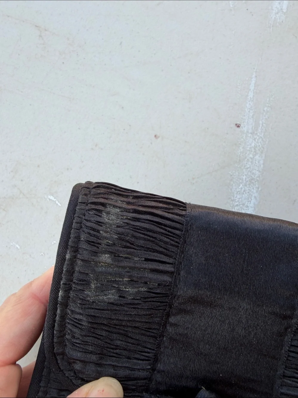 Vintage Trucco Elegant Black Pleated Clutch Wristlet with Tie Accent